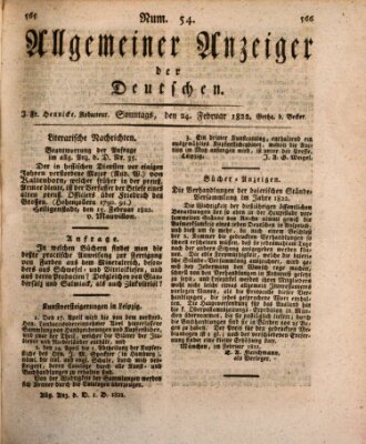 Allgemeiner Anzeiger der Deutschen Sonntag 24. Februar 1822