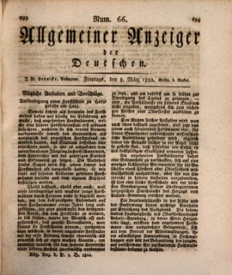 Allgemeiner Anzeiger der Deutschen Freitag 8. März 1822