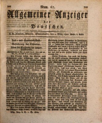 Allgemeiner Anzeiger der Deutschen Samstag 9. März 1822