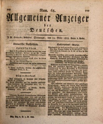 Allgemeiner Anzeiger der Deutschen Sonntag 10. März 1822