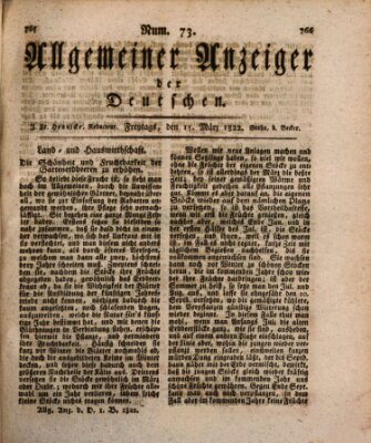 Allgemeiner Anzeiger der Deutschen Freitag 15. März 1822