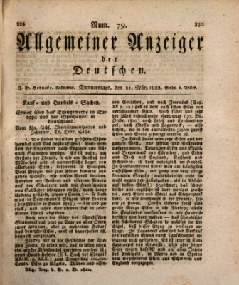 Allgemeiner Anzeiger der Deutschen Donnerstag 21. März 1822