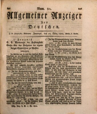 Allgemeiner Anzeiger der Deutschen Freitag 22. März 1822