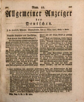 Allgemeiner Anzeiger der Deutschen Samstag 30. März 1822