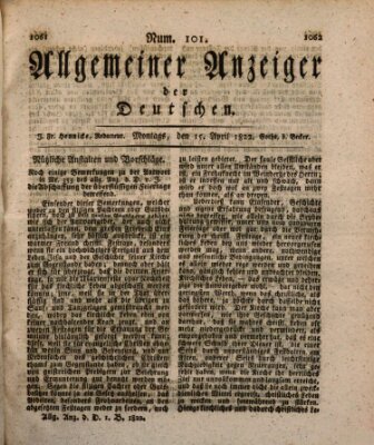 Allgemeiner Anzeiger der Deutschen Montag 15. April 1822