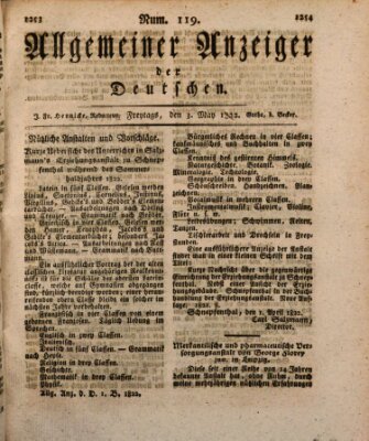 Allgemeiner Anzeiger der Deutschen Freitag 3. Mai 1822