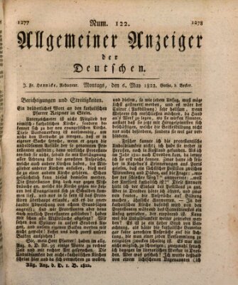 Allgemeiner Anzeiger der Deutschen Montag 6. Mai 1822