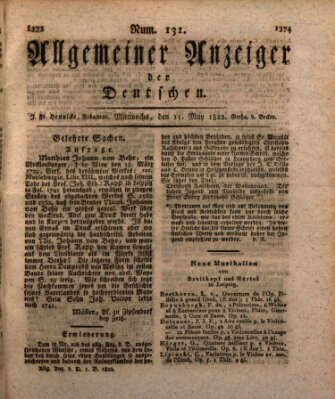 Allgemeiner Anzeiger der Deutschen Mittwoch 15. Mai 1822