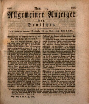 Allgemeiner Anzeiger der Deutschen Freitag 24. Mai 1822