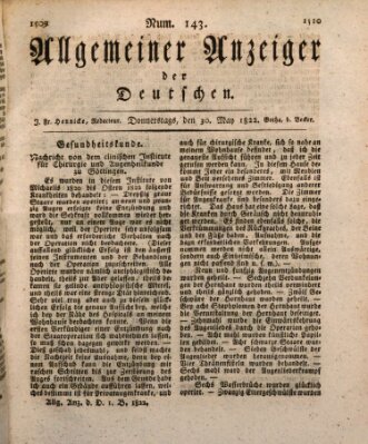 Allgemeiner Anzeiger der Deutschen Donnerstag 30. Mai 1822