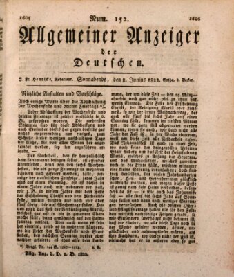 Allgemeiner Anzeiger der Deutschen Samstag 8. Juni 1822