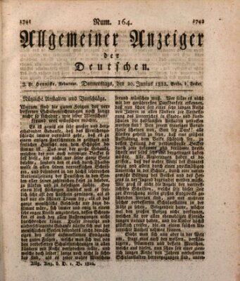 Allgemeiner Anzeiger der Deutschen Donnerstag 20. Juni 1822