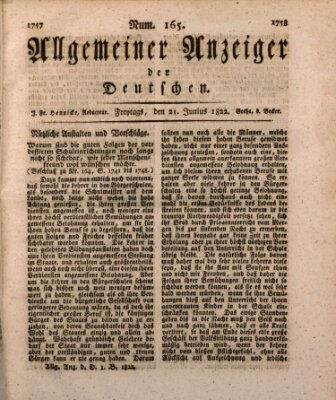 Allgemeiner Anzeiger der Deutschen Freitag 21. Juni 1822