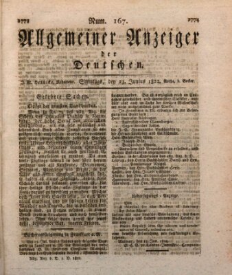 Allgemeiner Anzeiger der Deutschen Sonntag 23. Juni 1822