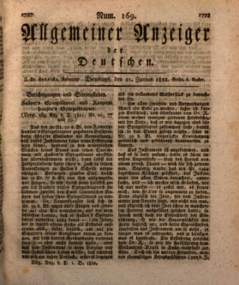 Allgemeiner Anzeiger der Deutschen Dienstag 25. Juni 1822