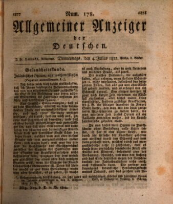 Allgemeiner Anzeiger der Deutschen Donnerstag 4. Juli 1822