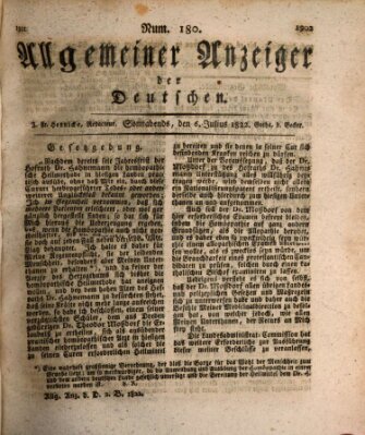 Allgemeiner Anzeiger der Deutschen Samstag 6. Juli 1822