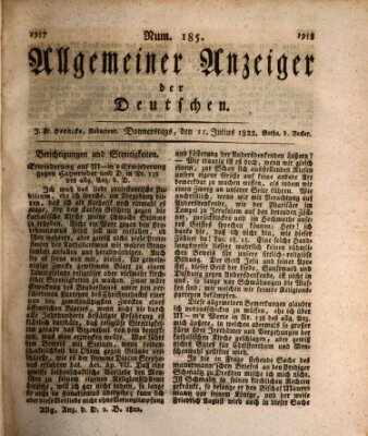 Allgemeiner Anzeiger der Deutschen Donnerstag 11. Juli 1822