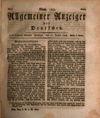 Allgemeiner Anzeiger der Deutschen Freitag 19. Juli 1822