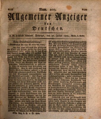 Allgemeiner Anzeiger der Deutschen Freitag 26. Juli 1822