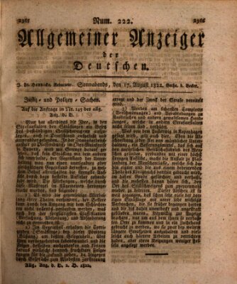 Allgemeiner Anzeiger der Deutschen Samstag 17. August 1822