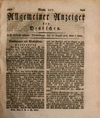 Allgemeiner Anzeiger der Deutschen Donnerstag 22. August 1822