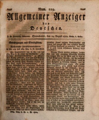 Allgemeiner Anzeiger der Deutschen Samstag 24. August 1822