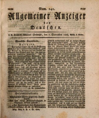 Allgemeiner Anzeiger der Deutschen Freitag 6. September 1822