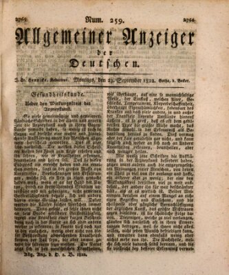 Allgemeiner Anzeiger der Deutschen Montag 23. September 1822