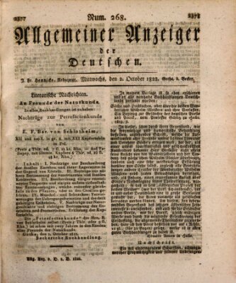 Allgemeiner Anzeiger der Deutschen Mittwoch 2. Oktober 1822