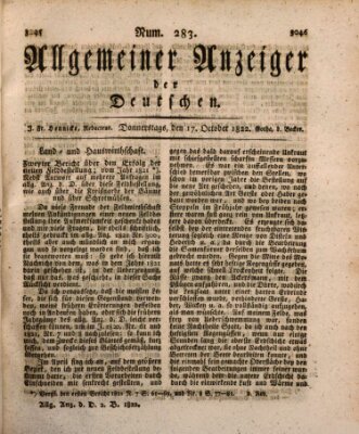 Allgemeiner Anzeiger der Deutschen Donnerstag 17. Oktober 1822