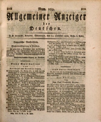 Allgemeiner Anzeiger der Deutschen Mittwoch 23. Oktober 1822