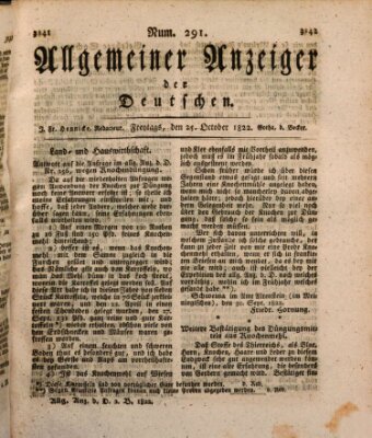 Allgemeiner Anzeiger der Deutschen Freitag 25. Oktober 1822