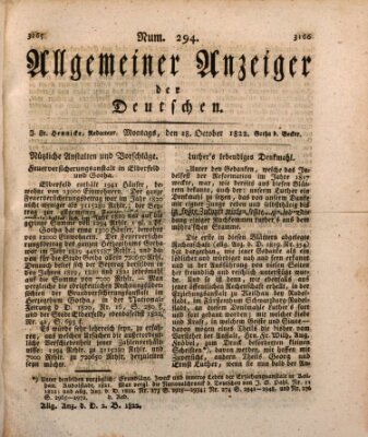 Allgemeiner Anzeiger der Deutschen Montag 28. Oktober 1822