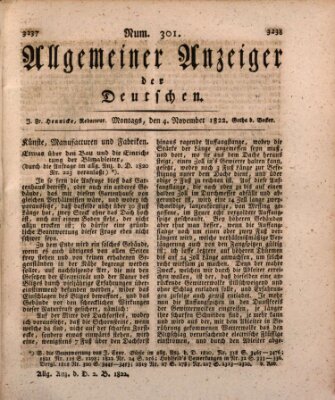 Allgemeiner Anzeiger der Deutschen Montag 4. November 1822