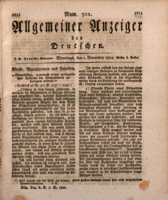 Allgemeiner Anzeiger der Deutschen Dienstag 5. November 1822