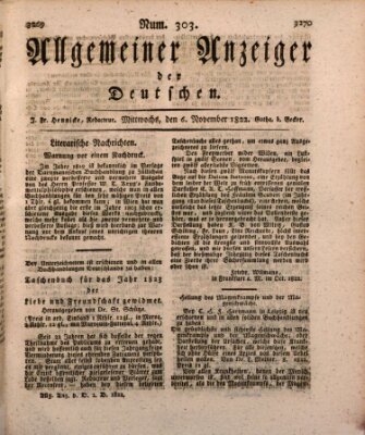 Allgemeiner Anzeiger der Deutschen Mittwoch 6. November 1822