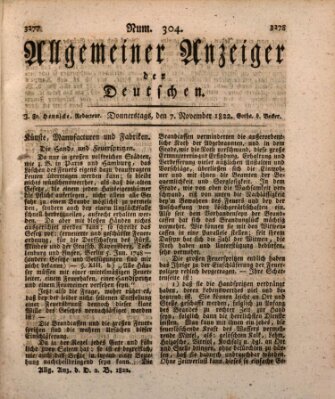 Allgemeiner Anzeiger der Deutschen Donnerstag 7. November 1822