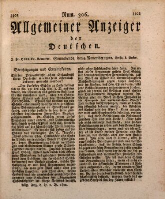 Allgemeiner Anzeiger der Deutschen Samstag 9. November 1822