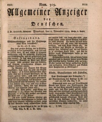 Allgemeiner Anzeiger der Deutschen Dienstag 12. November 1822