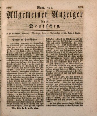 Allgemeiner Anzeiger der Deutschen Montag 25. November 1822