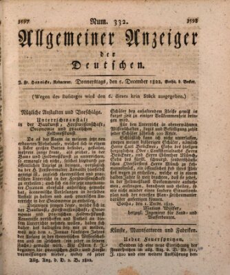 Allgemeiner Anzeiger der Deutschen Donnerstag 5. Dezember 1822