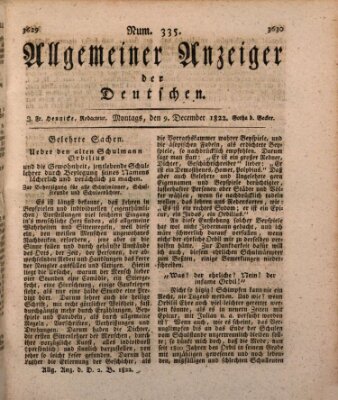 Allgemeiner Anzeiger der Deutschen Montag 9. Dezember 1822