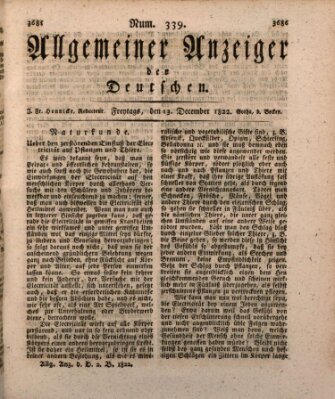 Allgemeiner Anzeiger der Deutschen Freitag 13. Dezember 1822