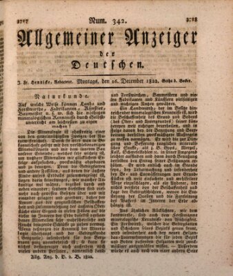 Allgemeiner Anzeiger der Deutschen Montag 16. Dezember 1822