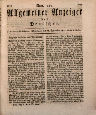 Allgemeiner Anzeiger der Deutschen Dienstag 17. Dezember 1822