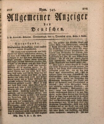 Allgemeiner Anzeiger der Deutschen Donnerstag 19. Dezember 1822