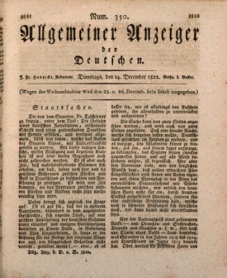 Allgemeiner Anzeiger der Deutschen Dienstag 24. Dezember 1822