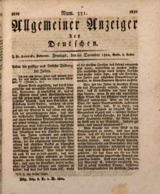 Allgemeiner Anzeiger der Deutschen Freitag 27. Dezember 1822