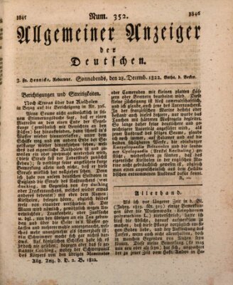 Allgemeiner Anzeiger der Deutschen Samstag 28. Dezember 1822